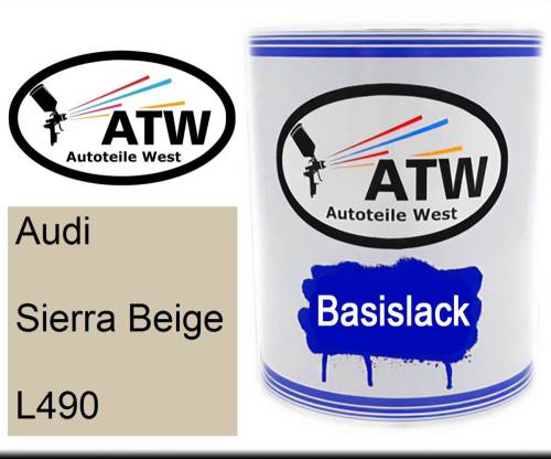 Audi, Sierra Beige, L490: 1L Lackdose, von ATW Autoteile West.